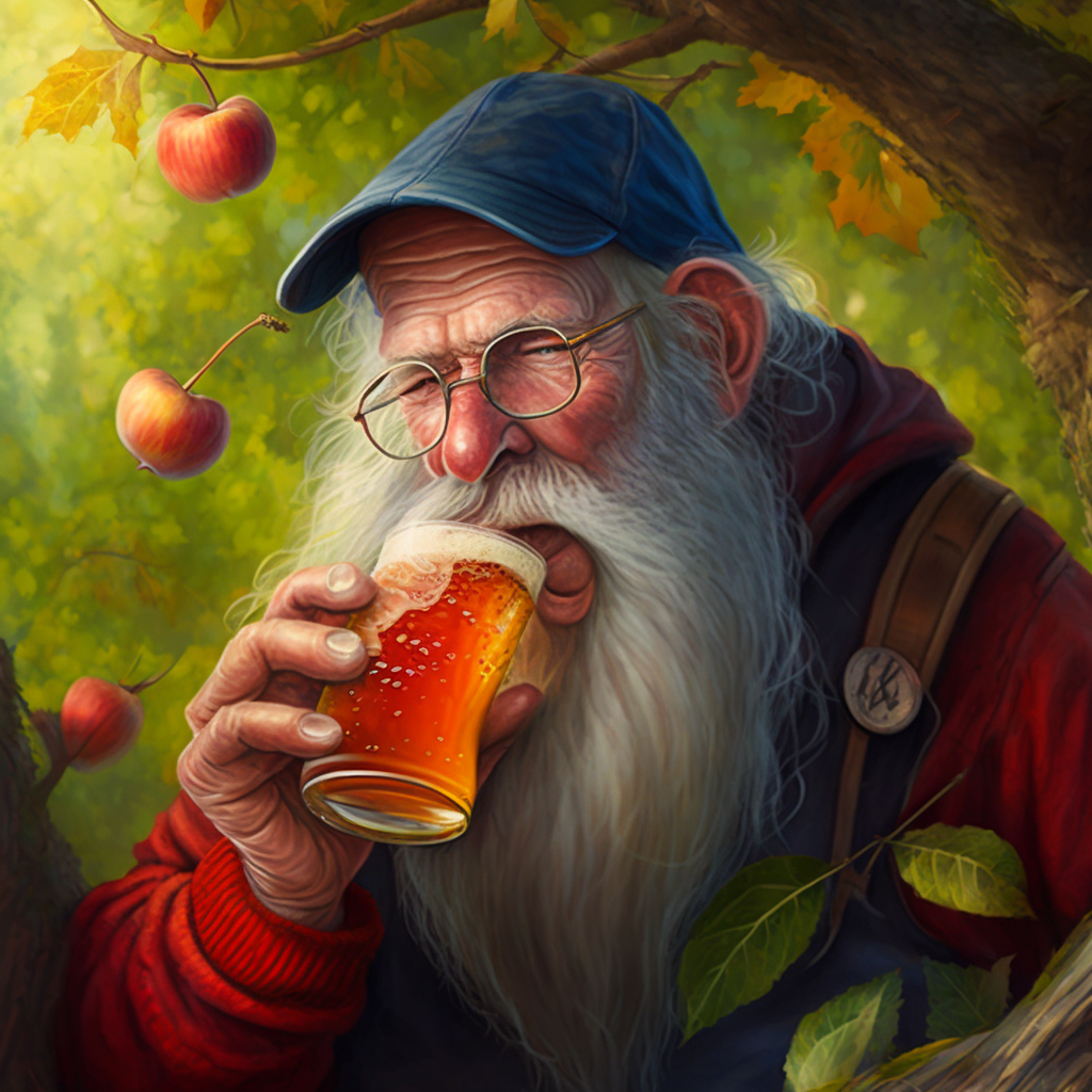 Bad Gnome Drinking a Crisp Apple Cider