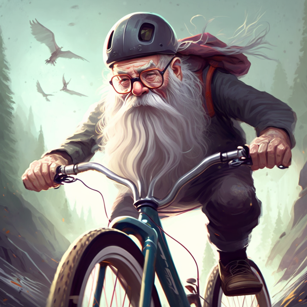 Bad Gnome Taking the Bike Around the Block