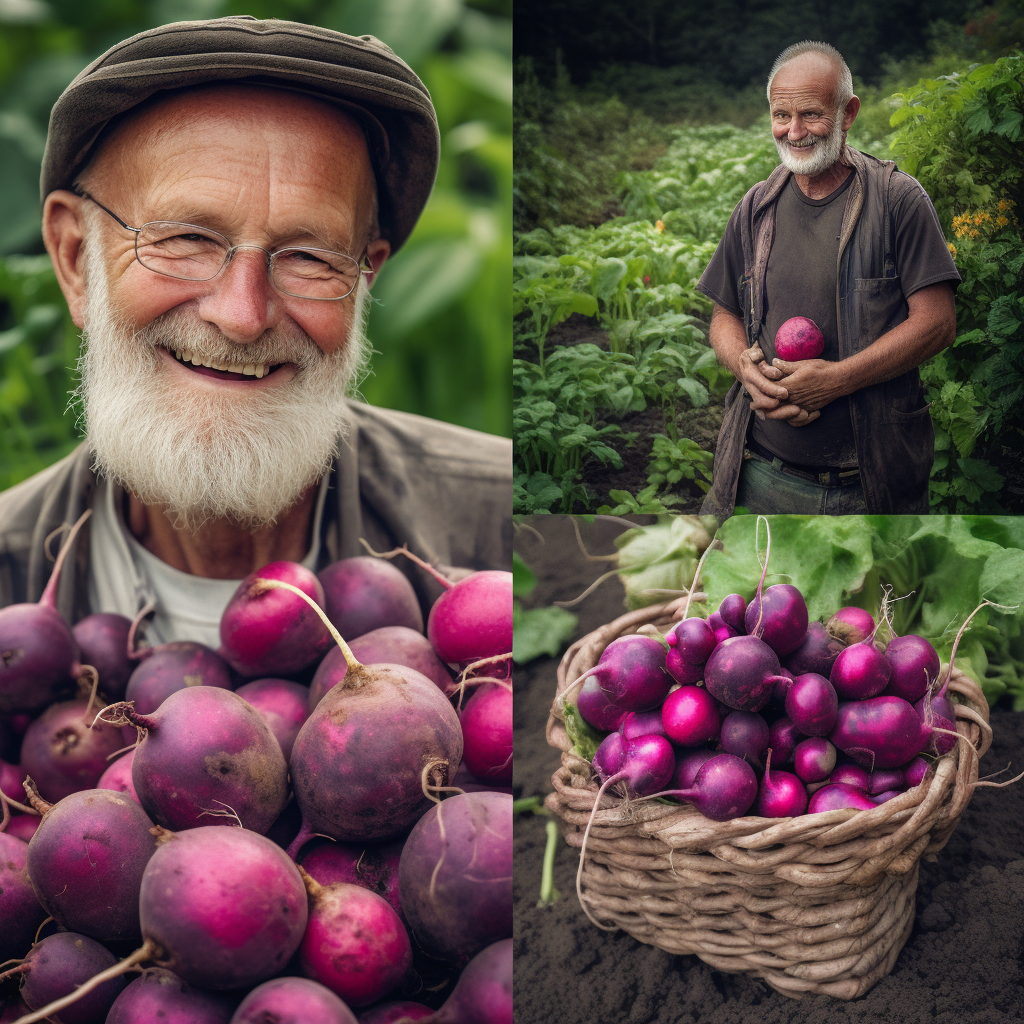 Old Grumpy Gnome with nice radishes